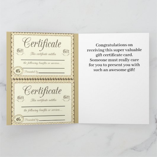 4 Geschenkgutschein Karte (Innenseite)