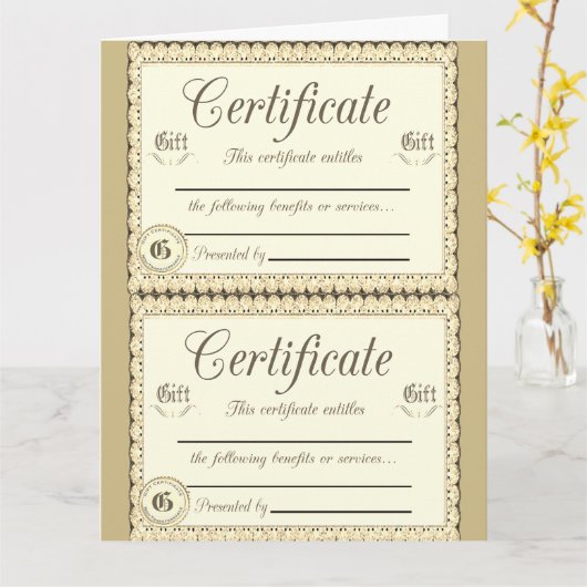 4 Geschenkgutschein Karte (Gelbe Blume)