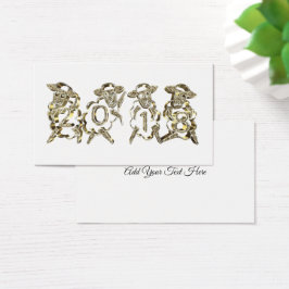 4 Goldene Schafe glücklich Neues Jahr 2018 Gold-Gl