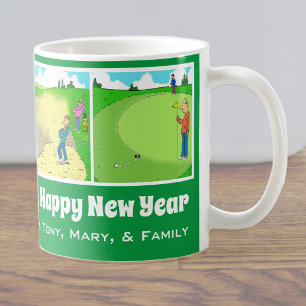 4 Golf Themed Cartoon zu personalisieren. Kaffeetasse