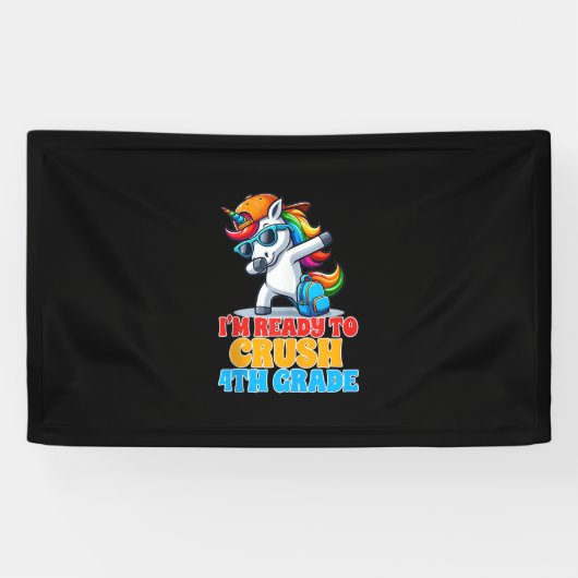 4. Grade Dabbing Unicorn Ich bin bereit, zu zerdrü Banner (Horizontal)
