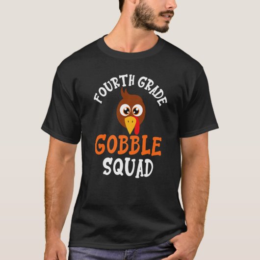 4. Grade Gobble Squad Erntedank Lehrer Kinder T-Shirt (Vorderseite)