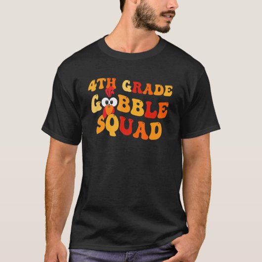 4. Grade Gobble Squad Erntedank Lehrer Kinder T-Shirt (Vorderseite)