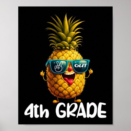 4. Grade Peace Out 4. Grade Funny Graduat Poster (Vorne)