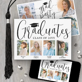4 Graduate Joint Graduation Party Foto Collage Einladung