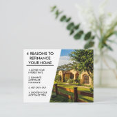 4 Gründe für die Refinanzierung der Hypothekarkred Postkarte (Stehend Vorderseite)