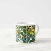 4 Hand geschnitzte Bäume im Aquarell und Stift u. Espressotasse (Vorderseite Rechts)