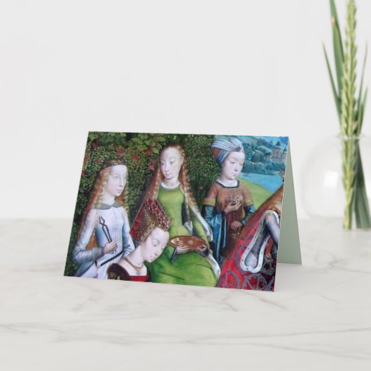 4 Heilige in einem Garten (Detail; M 070) Karte (Vorderseite)