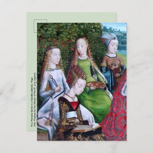 4 Heilige in einem Garten (Detail; M 070) Postkarte (Vorne/Hinten)