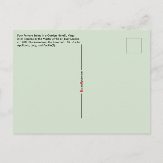 4 Heilige in einem Garten (Detail; M 070) Postkarte (Rückseite)