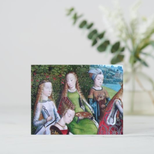 4 Heilige in einem Garten (Detail; M 070) Postkarte (Stehend Vorderseite)