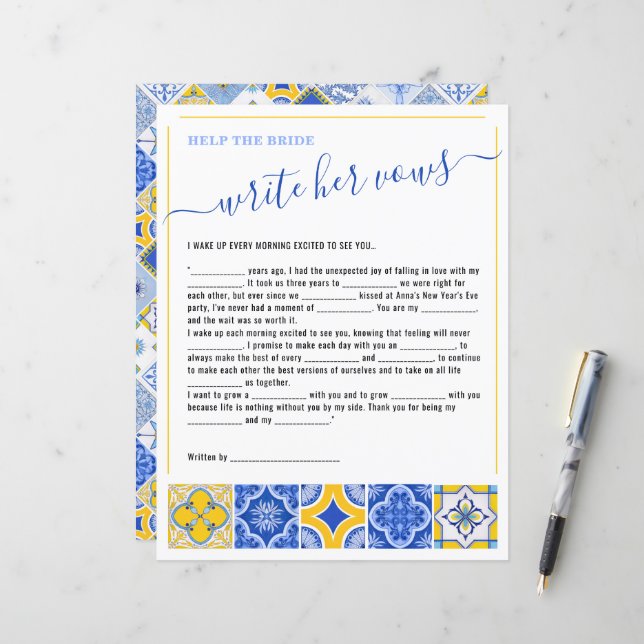 4 Helfen Sie der Braut, ihr Brautparty zu schreibe (Vorderseite/Rückseite Beispiel)