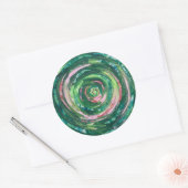 4. Herz Chakra Green-Pink Artwork #2 Runder Aufkleber (Umschlag)