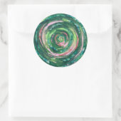 4. Herz Chakra Green-Pink Artwork #2 Runder Aufkleber (Tasche)