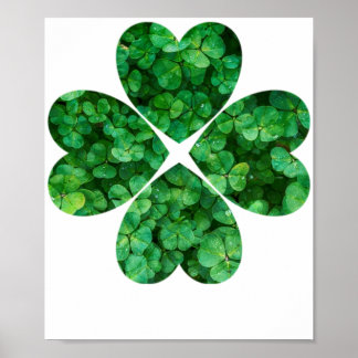 4 Herz Clover St Patrick's Day Irische Kleeblätter Poster