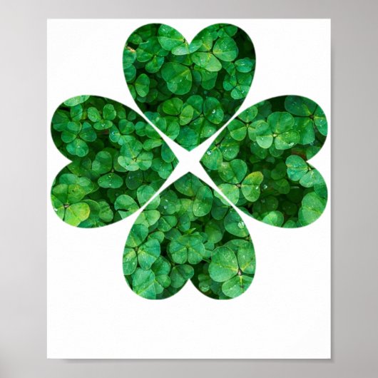 4 Herz Clover St Patrick's Day Irische Kleeblätter Poster (Vorne)