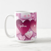 4 Herz Familiennamen Kaffeetasse (Links)