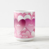 4 Herz Familiennamen Kaffeetasse (Mittel)