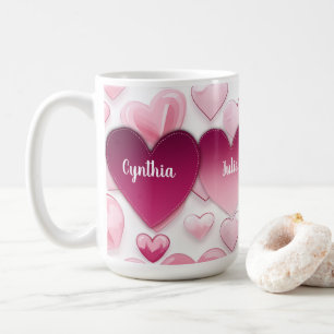 4 Herz Familiennamen Kaffeetasse