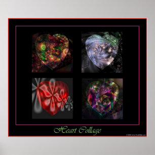 4 Herz-Poster Poster