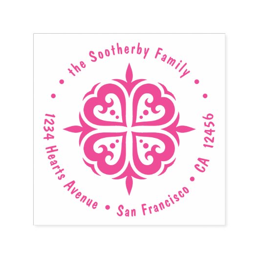 4 Herzkreislauffamilie - Rücksendeadresse Permastempel (Design)