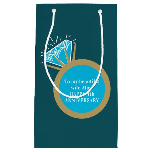 4. Hochzeit Jubiläum blauer Topaz Ring 4 Jahre Kleine Geschenktüte (Vorderseite)