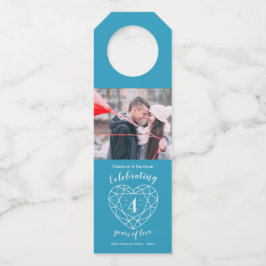 4. Hochzeit Jubiläum Foto topaz Edelstein Herzstüc Flaschenanhänger