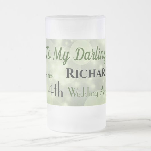 4. Hochzeitssommer Mattiertes Glass Mattglas Bierglas (Mittel)