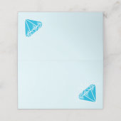 4. Hochzeitstag blauer Topaz Edelsteine Grafik Platzkarte (Außenseite Aufgefaltet)