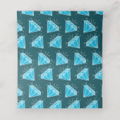 4. Hochzeitstag blauer Topaz Edelsteine Grafik Platzkarte (Innenseite Aufgefaltet)