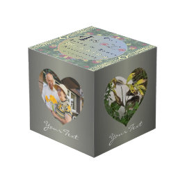 4. Hochzeitstag Blumenrahmen 4 Fotos Würfel