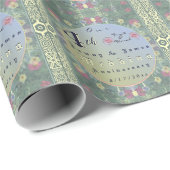 4. Hochzeitstag Blumenzettel Geschenkpapier (Rolleneckpunkt)