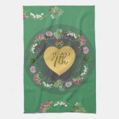 4. Hochzeitstag Frucht florale Geschirrtuch (Vertikal)