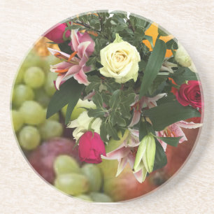 4. Hochzeitstag Früchte und Blume Getränkeuntersetzer