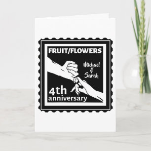 4. Hochzeitstag Händchen haltend romantisch Karte
