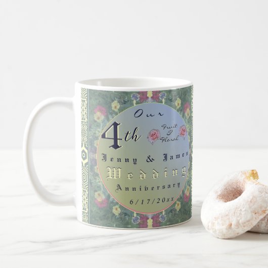 4. Hochzeitstag Kaffeetasse (Mit Donut)