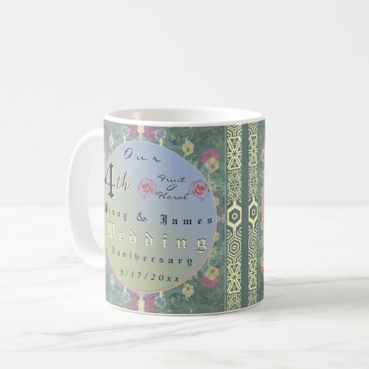 4. Hochzeitstag Kaffeetasse (Vorderseite Links)