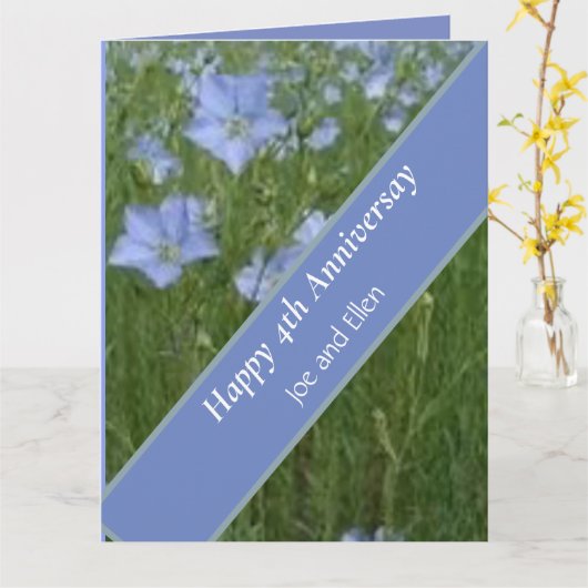 4. Hochzeitstag Karte (Gelbe Blume)