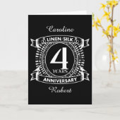 4. Hochzeitstag Not leidendes Wappen Karte (Gelbe Blume)