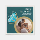 4. Hochzeitstag Party Goldring Foto Serviette (Vorderseite)