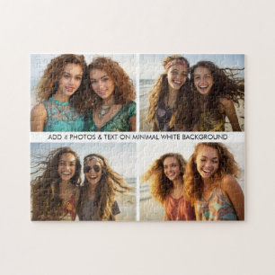 4 horizontale Fotocollage - 1 einfache Textzeile Puzzle