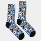 4 Hunde, 4 Namen, Hunde Foto - Personalisiert blau Socken (Rechts)