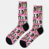 4 Hunde, 4 Namen, Hunde Foto - Personalisiert rosa Socken (Linkes Detail)