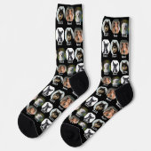 4 Hunde, 4 Namen, Hunde Foto - Personalisiert Schw Socken (Linkes Detail)