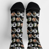 4 Hunde, 4 Namen, Hunde Foto - Personalisiert Schw Socken (Oben)