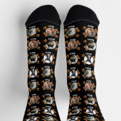 4 Hunde Fotos & 4 Namen + Knochen & Paw-Drucke Sch Socken (Oben)