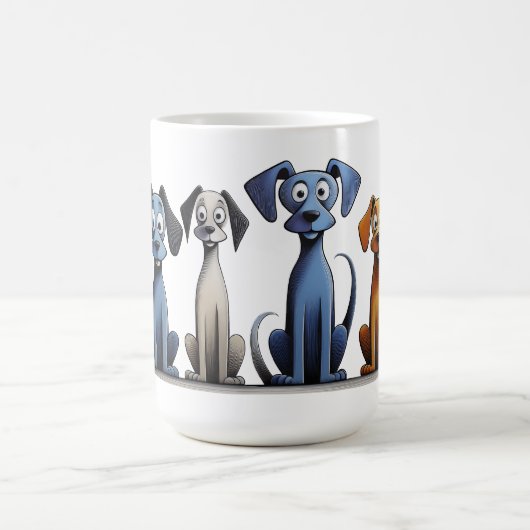 4 Hunde Tasse (Mittel)