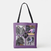 4 Hundeinitiale der Foto-Collagen-| lila Tasche (Rückseite)