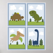 4 in 1 Dinosaurier/Dino 8 x 10 Zoll Kinderzimmer A Poster (Vorne)