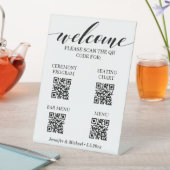 4 in 1 Zeremonie und Sitzplakette und Bar Menü qr Sockelschild (In Situ)